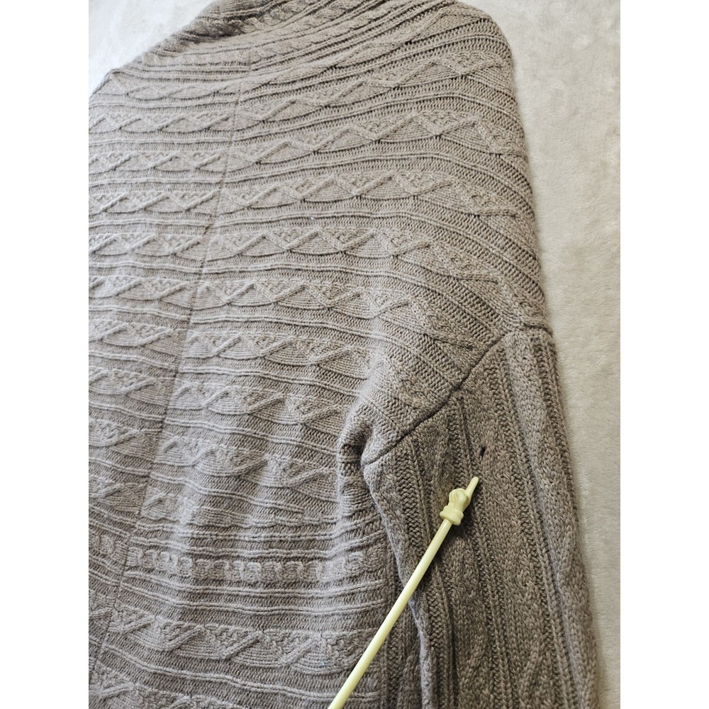Max Studio Brown Open Cable Knit Cardigan Small Wool Alpaca‎ Blend Grandma Core - Picture 7 of 9